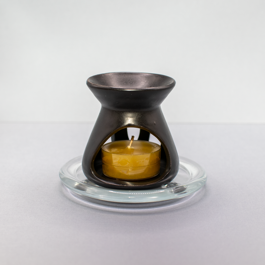 Handcrafted Black Ceramic Wax Warmer Gift Set