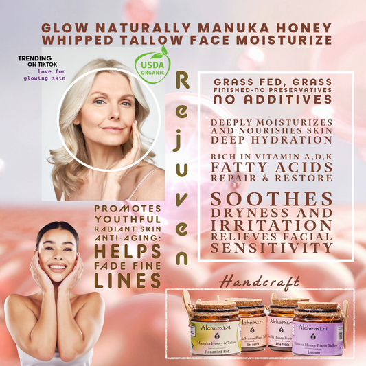 Beef Tallow / Bison Tallow Manuka Honey Whipped cream 4oz
