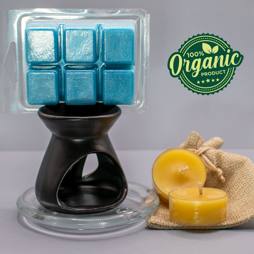 Handcrafted Black Ceramic Wax Warmer Gift Set