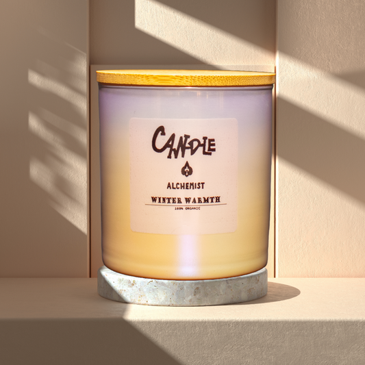 Vela de cera de soja calidez invernal 12 oz.